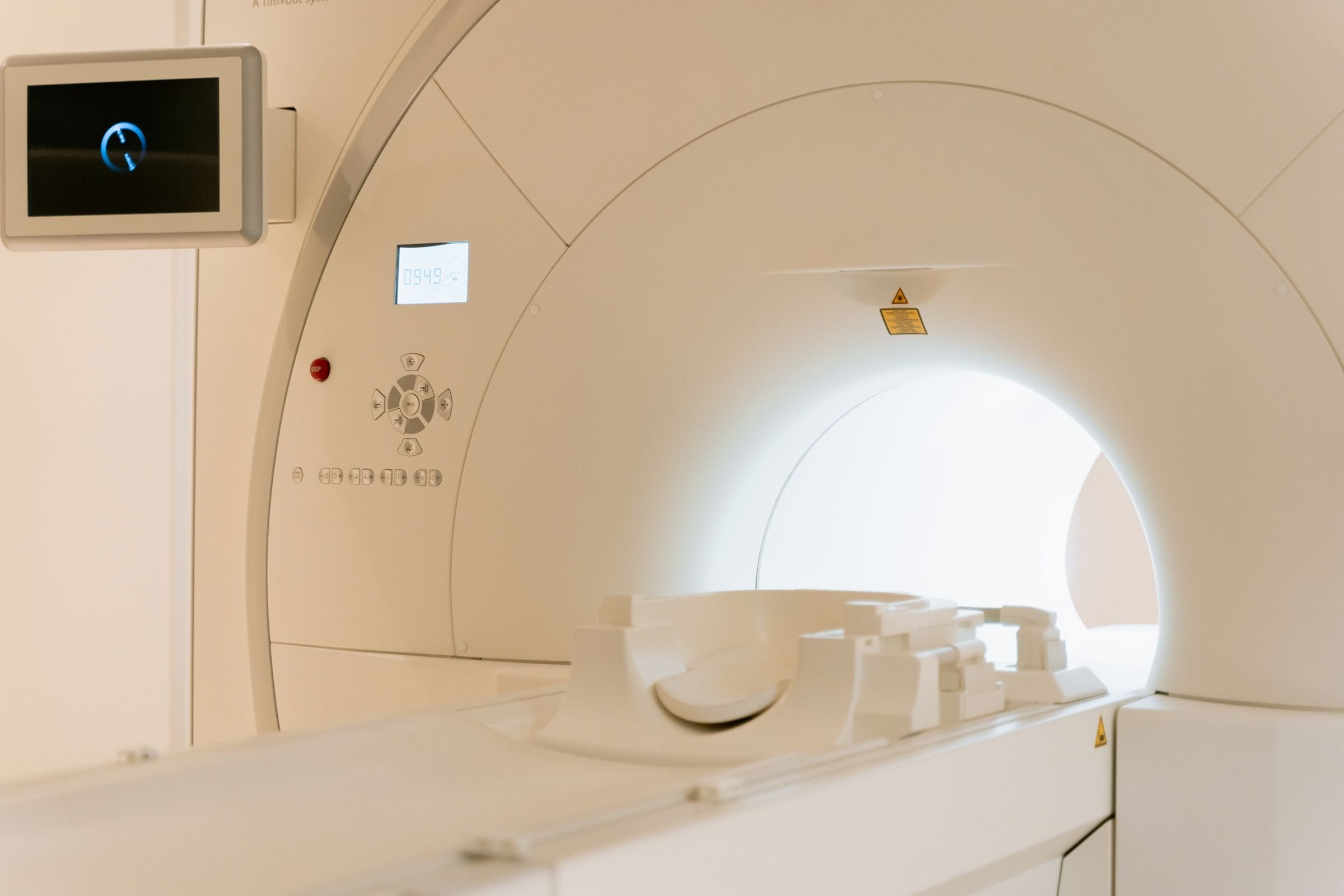 A CT scanner in a hospital imaging room