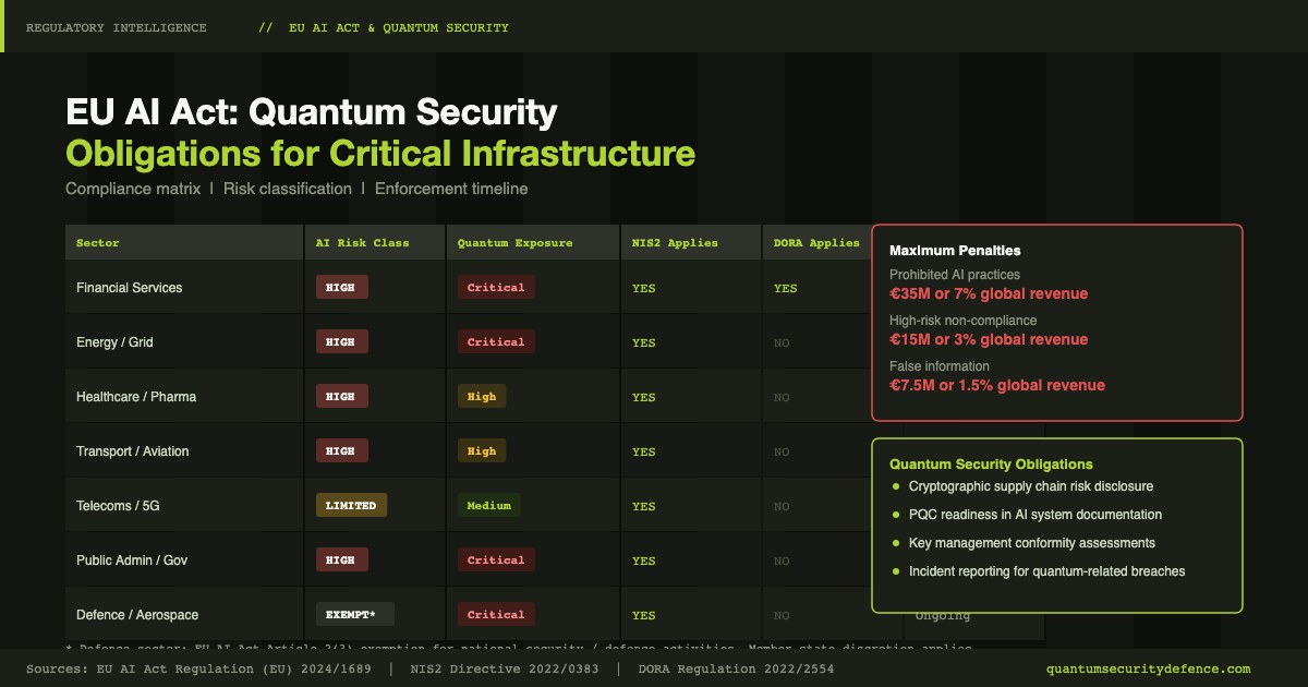 EU AI Act and quantum security: Article 15 compliance for critical infrastructure operators before August 2026