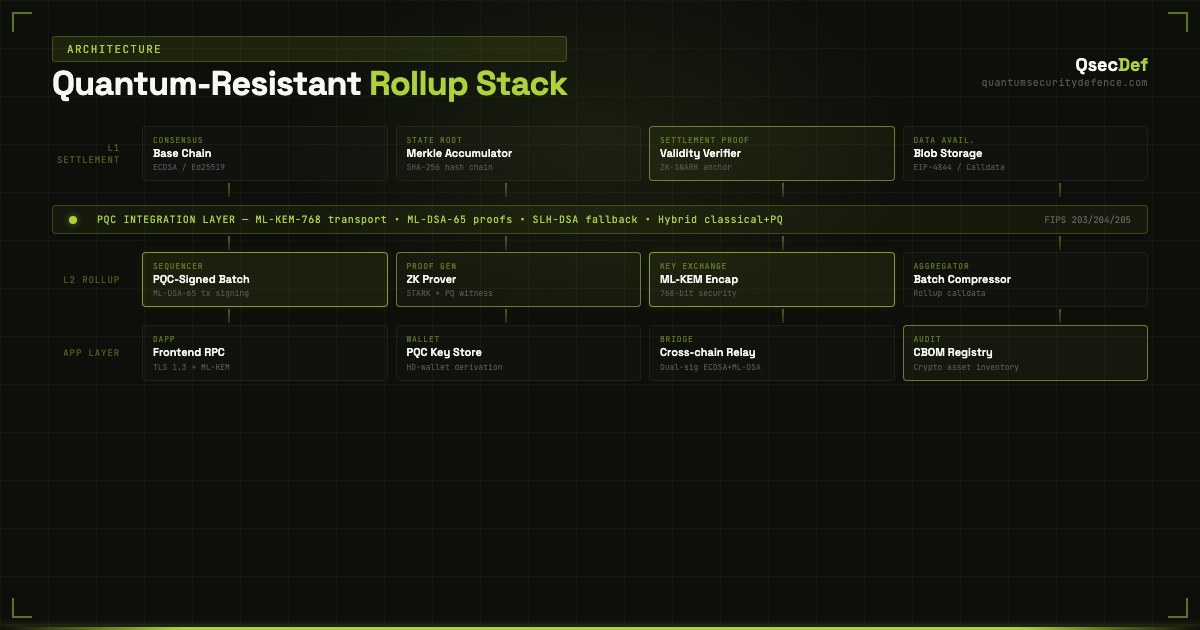 Quantum-Resistant Blockchain: Rollup and L2 Security Considerations